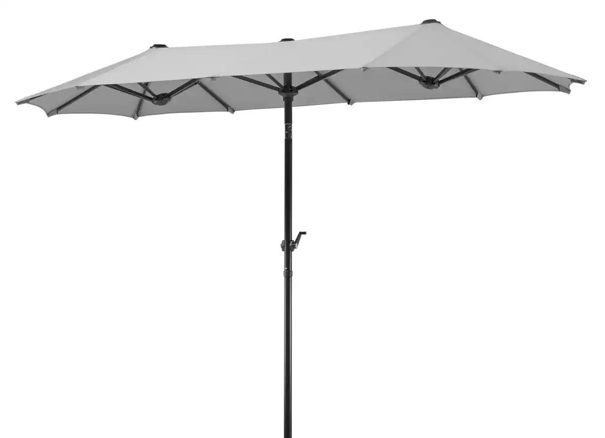 Bild 1 von Doppelsonnenschirm Salerno ca.300x220x150cm Hellgrau, Hellgrau