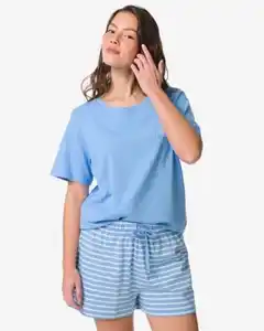 Miffy Damen-Kurz-Pyjama aus Jersey mit Streifen blau