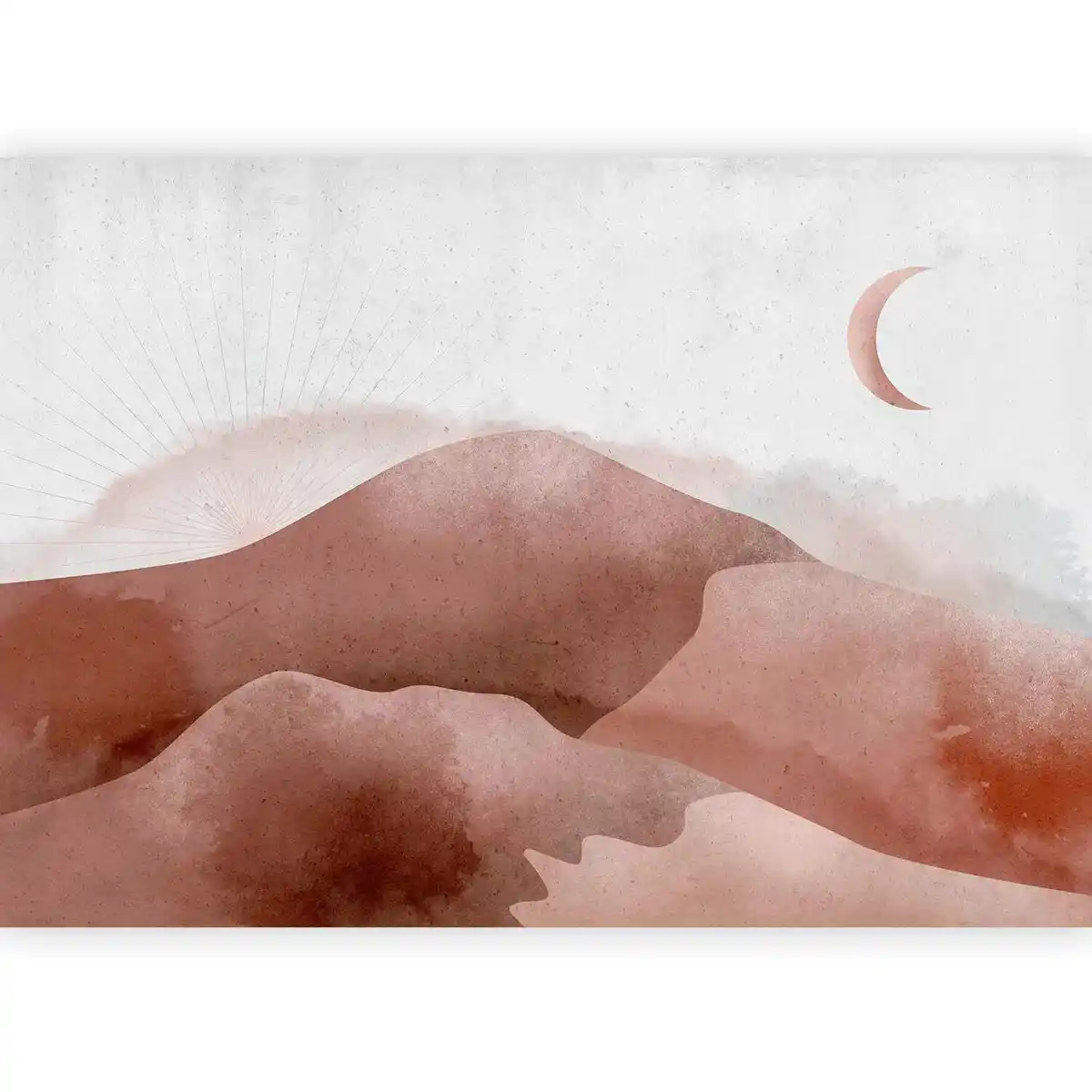 Bild 1 von Fototapete Desert Landscape Pink/Hellgrau, Pink, Hellgrau