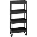 Bild 1 von PBJ Servierwagen, Schwarz, Metall, Rollen, 40x90x22 cm, einfacher Aufbau, Esszimmer, Barmöbel, Barwagen