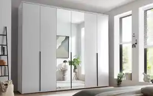 Drehtürenschrank Kevo, weiß, 270 x 225 cm, inkl. Spiegeltüren