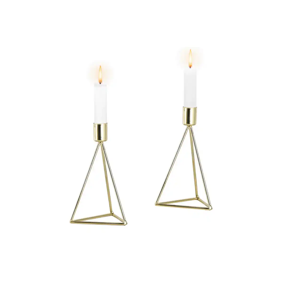 Bild 1 von Echtwerk Kerzenhalter-Set, Gold, Metall, 2-teilig, 16.5 cm, zum Stellen, Dekoration, Kerzen & Zubehör, Kerzenhalter