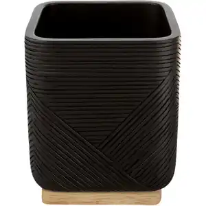 Kleine Wolke Zahnputzbecher, Schwarz, Kunststoff, Naturmaterialien, Uni, 8x9.7x8 cm, Badaccessoires, Waschplatzzubehör, Zahnputzbecher