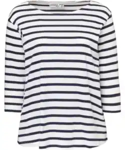 Gestreiftes Shirt, weiß/dunkelblau