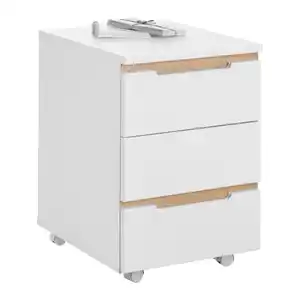 Rollcontainer Dallas Weiß/Eiche Artisan, Weiß, Eiche Artisan