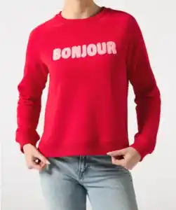 Sweatshirt mit Schriftzug, rot