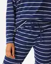 Bild 4 von Damen-Pyjama gestreift dunkelblau