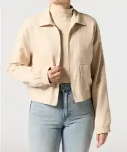 Bomberjacke mit Leinenanteil, hellbraun