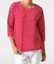 Bild 1 von Shirt mit Streifenstruktur, rot/weiß