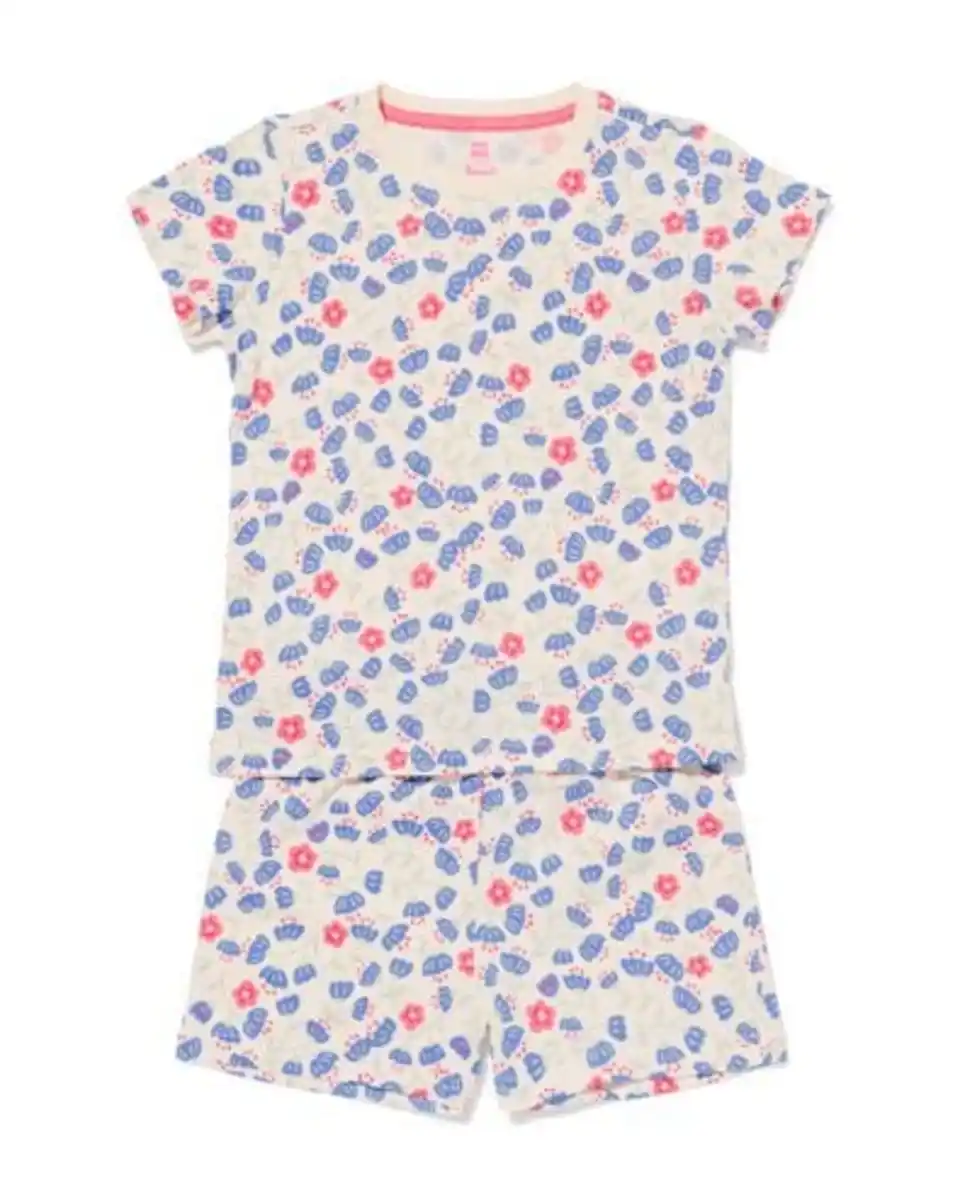 Bild 1 von Kinder-Kurzpyjama Blumen eierschalenfarben