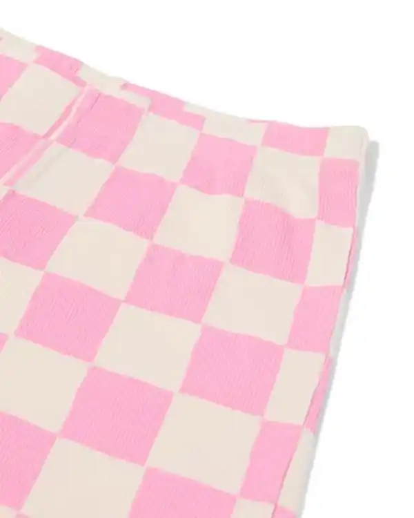 Bild 3 von Kinder-Kurzpyjama, gerippt, Karomuster rosa