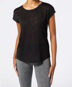 Sport-Shirt Ausbrenner, schwarz