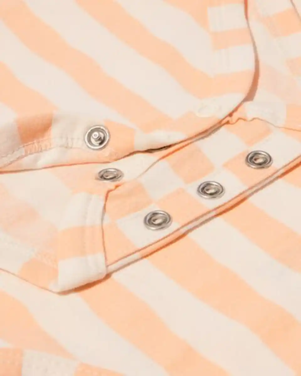 Bild 3 von Mitwachsender Baby-Strampler, gestreift pfirsich