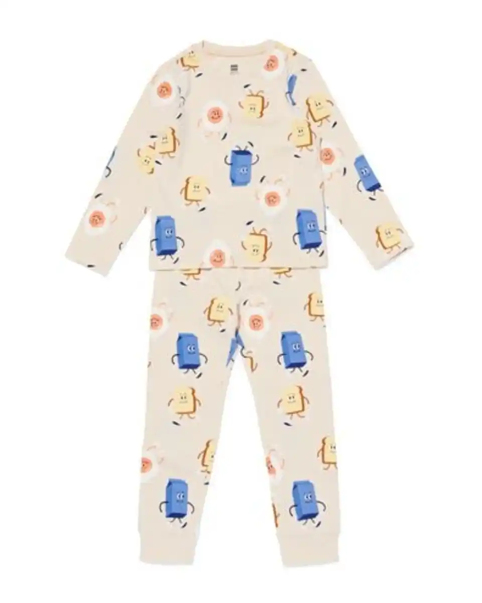 Bild 1 von Kinderpyjama Frühstück eierschalenfarben