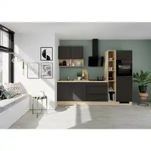 Impuls Küchenblock IP 1200, Braun, Metall, Uni, 1 Schublade(n),3 Schublade(n) Schubladen, nur wie online abgebildet bestellbar, 280 cm, RAL Testat, Pefc, Goldenes M, Made in Germany, seitenverkehrt