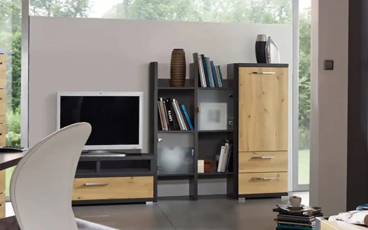 Bild 1 von Mondo - Anbauwand Kosi Plus, Asteiche-Nachbildung/graphit