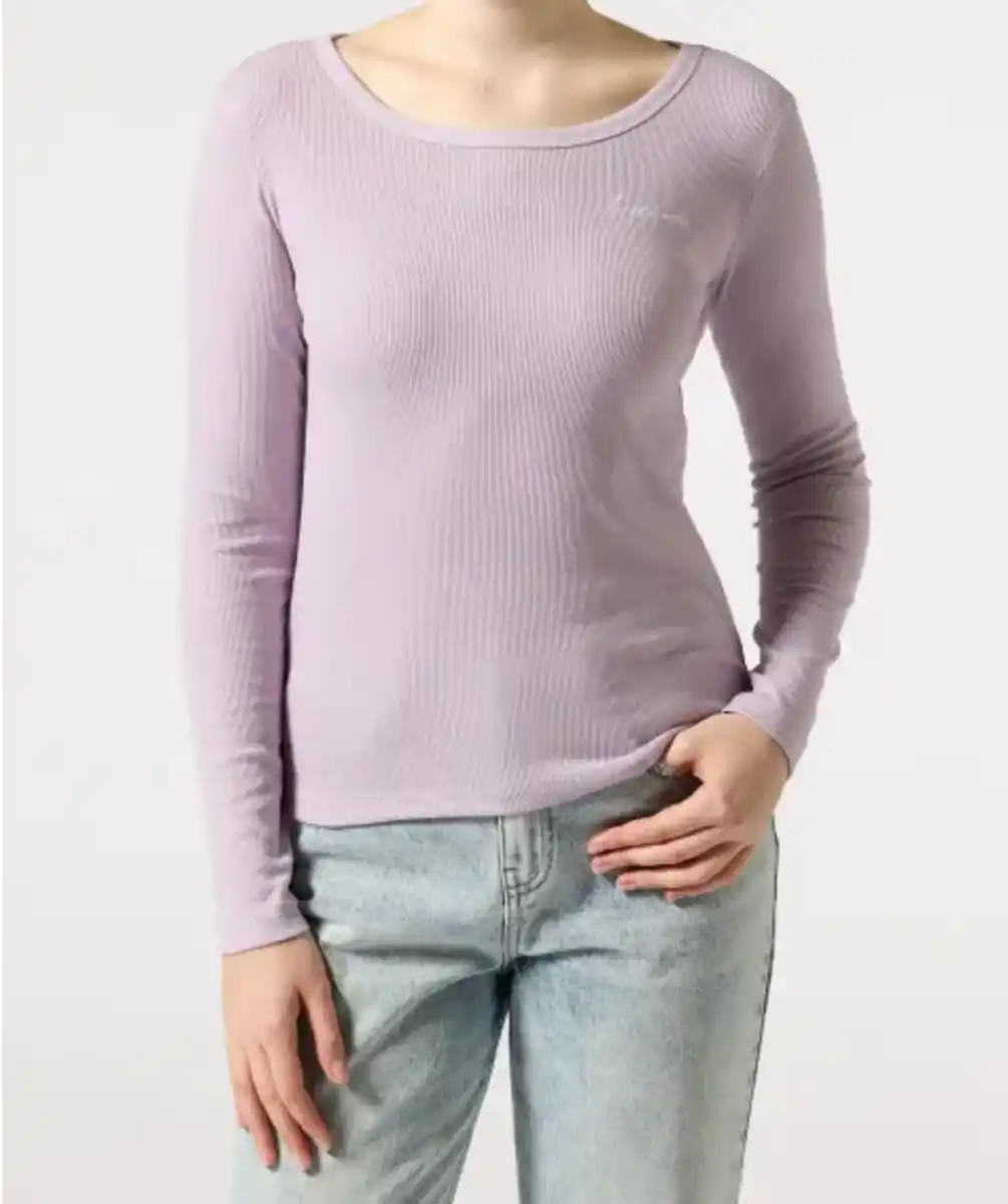 Bild 1 von Langarmshirt mit Stickerei, flieder