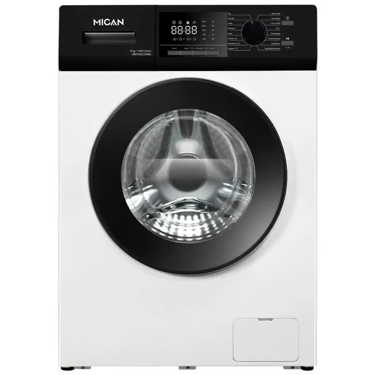 Bild 1 von Mican Waschmaschine, Weiß, Metall, Kunststoff, Glas, Keramik, 59.5x85x52 cm, Aquastop, LED-Anzeigen, Überlaufschutz, Unwuchtkontrolle, Haushaltsreinigung, Haushaltsgeräte, Waschmaschinen, A