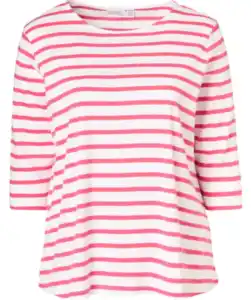 Gestreiftes Shirt, weiß/pink