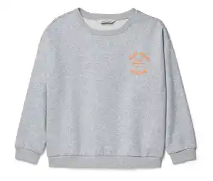 Kinder-Sweatshirt mit überschnittenen Schultern, grau