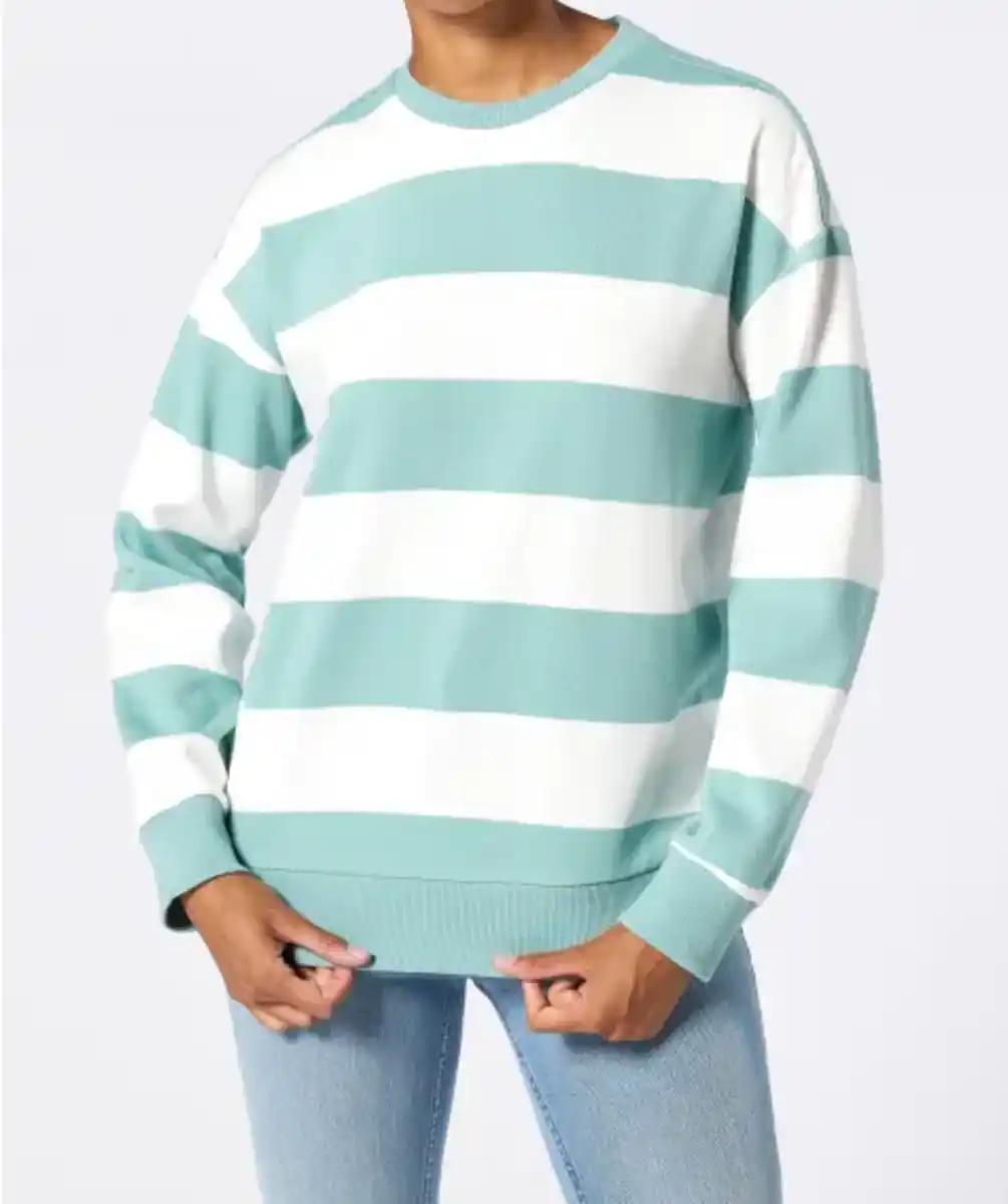 Bild 1 von Sweatshirt mit Blockstreifen, hellblau gestreift