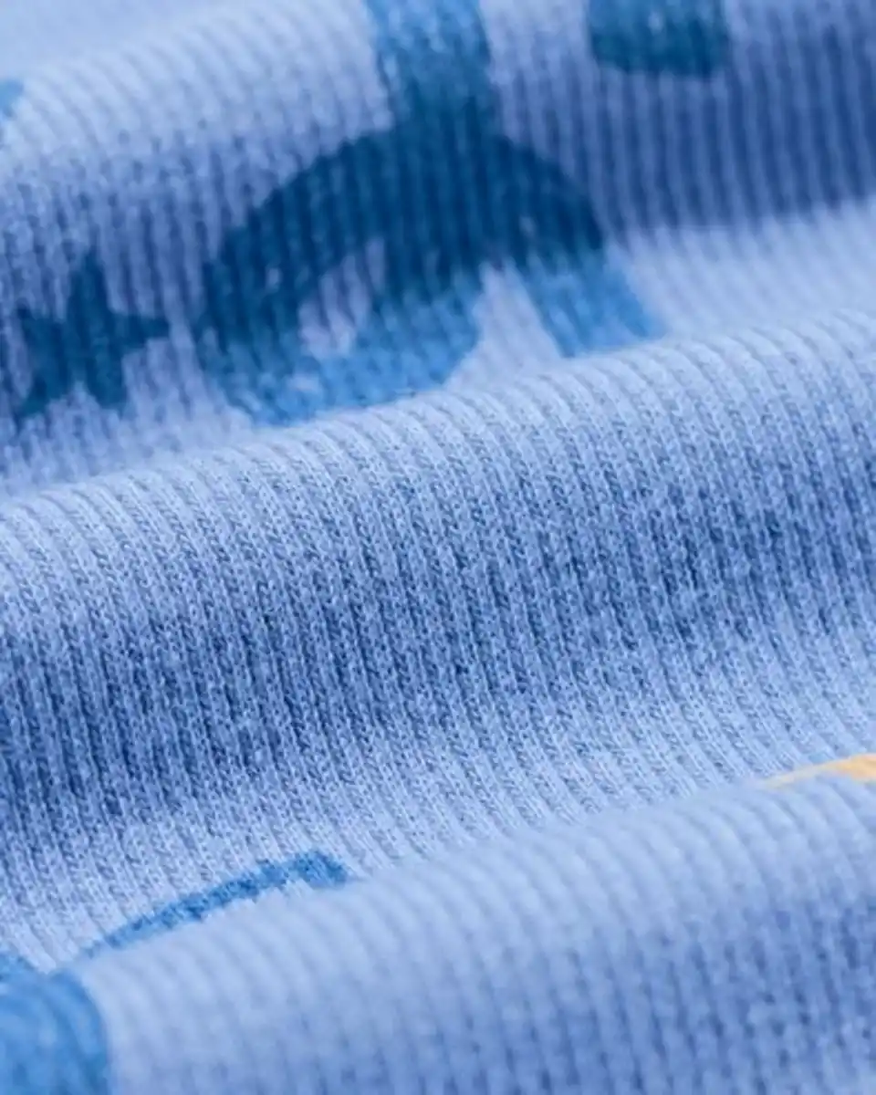 Bild 4 von Kinderpyjama gerippt, Palmmuster blau