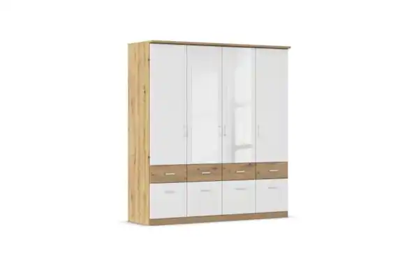 Bild 4 von Drehtürenschrank Bremen Extra, weiß/Eiche-Nachbildung, 181 x 199 cm