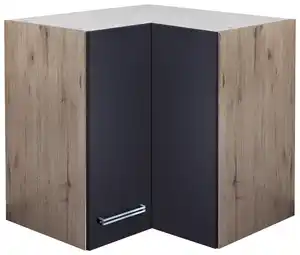 Eckoberschrank Anthrazit/Eiche, Eichefarben