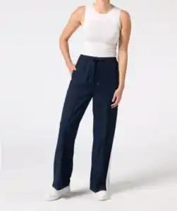 Palazzohose mit Seitenstreifen, dunkelblau