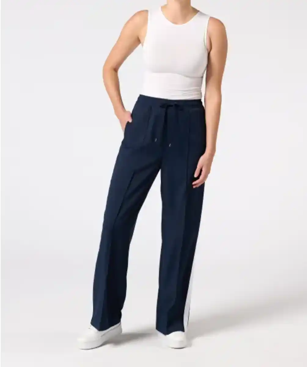 Bild 1 von Palazzohose mit Seitenstreifen, dunkelblau