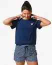 Bild 1 von Damen-Kurz-Pyjama aus Jersey mit Streifen dunkelblau