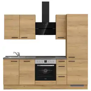 Nobilia Küchenblock Structura, Eiche, Schiefer, Metall, 1 Schublade(n) Schubladen, nur wie online abgebildet bestellbar, 240 cm, Blauer Engel, Pefc, Goldenes M, Made in Germany, DGM-Klimapakt, seite