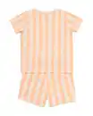 Bild 2 von Baby-Kurz-Pyjama mit Streifen pfirsich