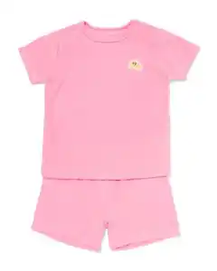 Baby-Pyjama aus Frottee rosa