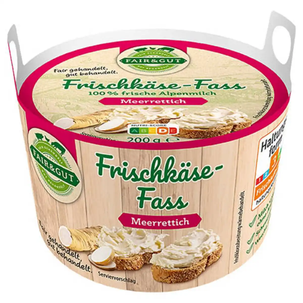 Bild 1 von · FAIR&GUT · Frischkäse-Fass 200 g, Meerrettich