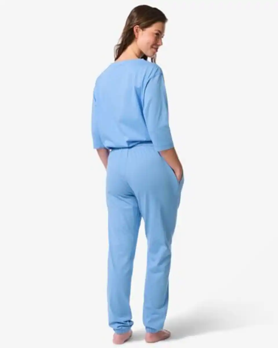 Bild 4 von Damen-Pyjamahose aus Jersey blau