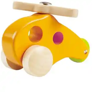 Hape Hubschrauber, Orange, Holz, Schima, 12.7x8.8x6.5 cm, Reach, EN 71, Spielzeug, Kinderspielzeug, Spielzeugautos