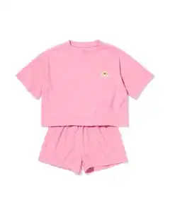 Kinder-Kurzpyjama aus Frottee, Croissant rosa