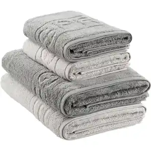 Esprit Frottierset, Anthrazit, Hellgrau, Textil, 4-teilig, Uni, 50x100 cm, saugfähig, Badtextilien, Handtuch-Sets