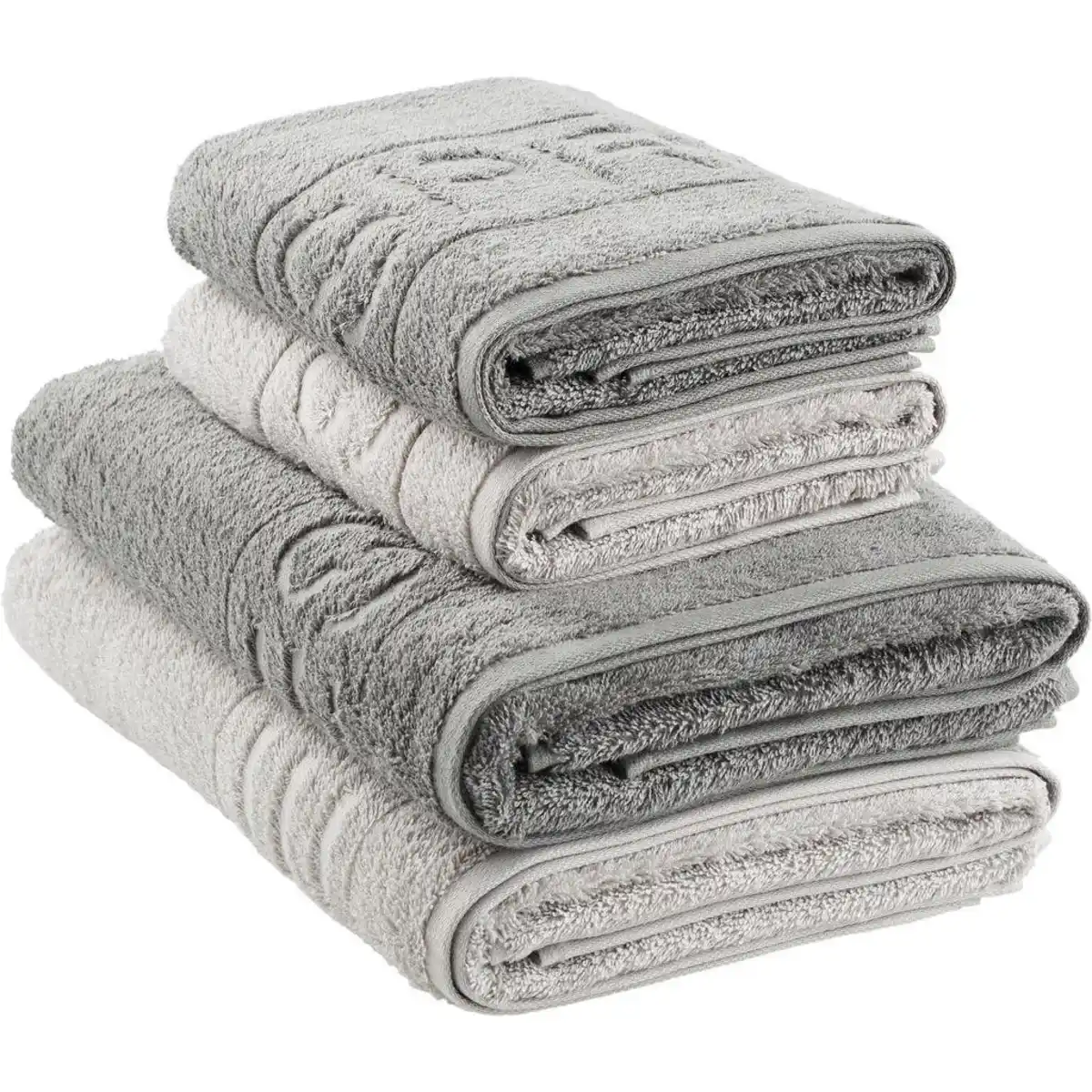 Bild 1 von Esprit Frottierset, Anthrazit, Hellgrau, Textil, 4-teilig, Uni, 50x100 cm, saugfähig, Badtextilien, Handtuch-Sets