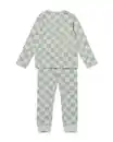 Bild 4 von Kinderpyjama kariert hellgrün