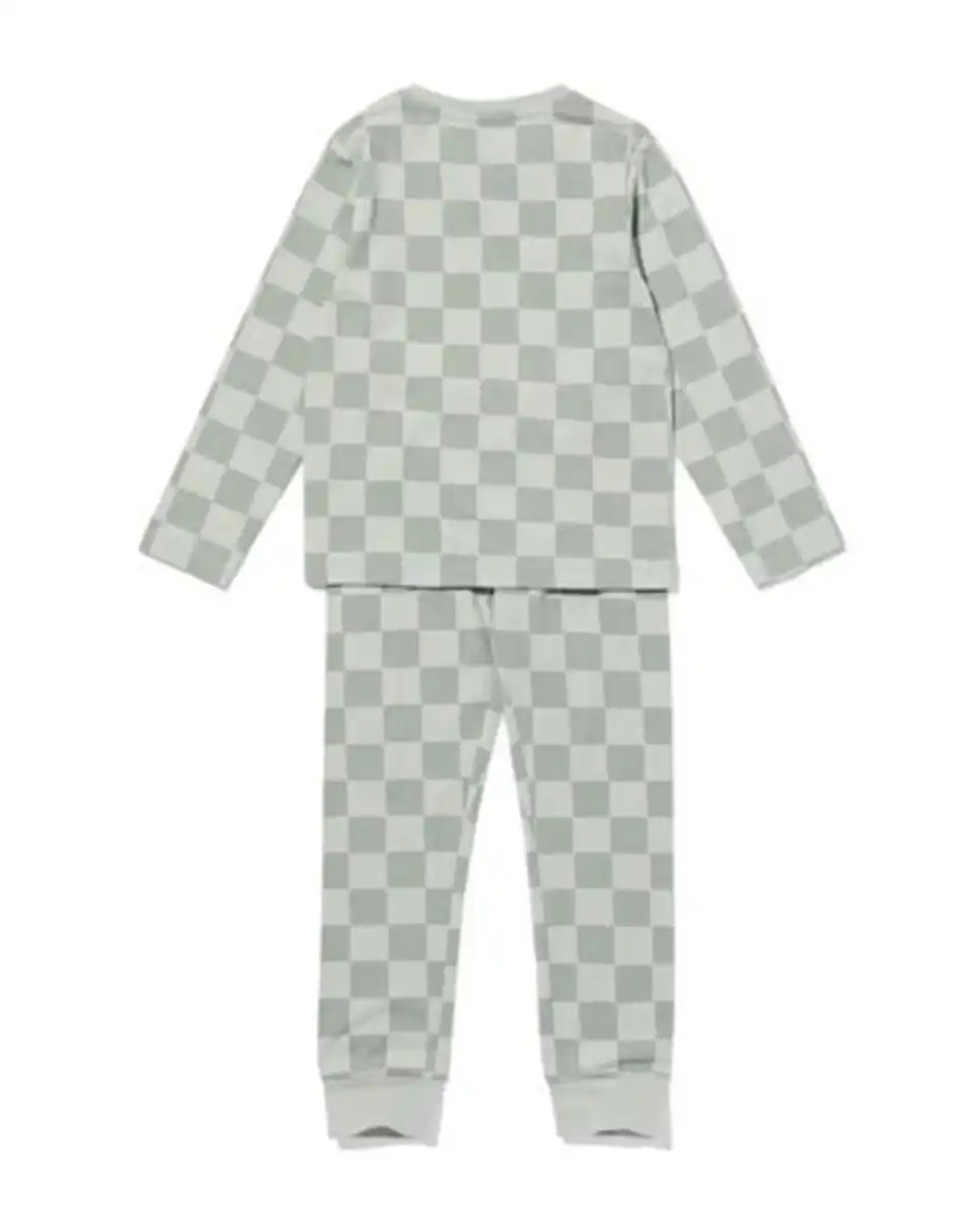 Bild 4 von Kinderpyjama kariert hellgrün