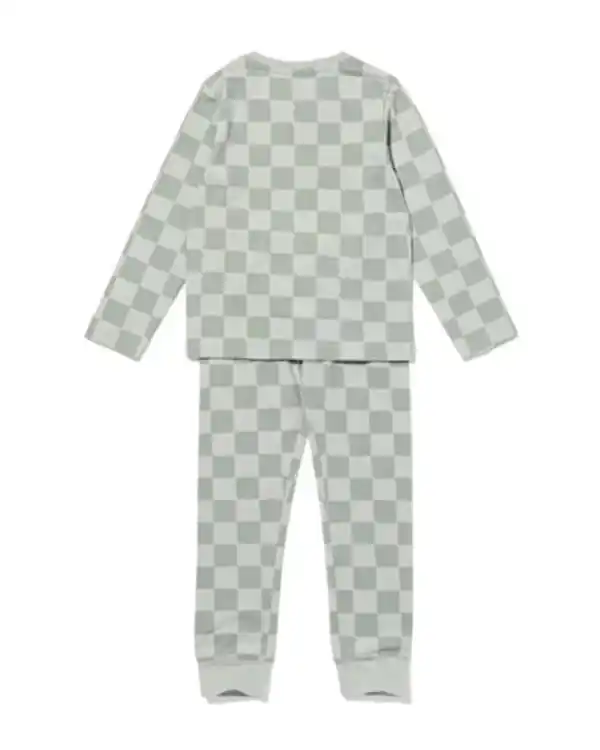 Bild 4 von Kinderpyjama kariert hellgrün