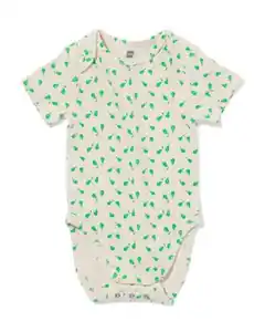 Mitwachsender Baby-Strampler LENZING™ ECOVERO™, gerippt, Birnen beige