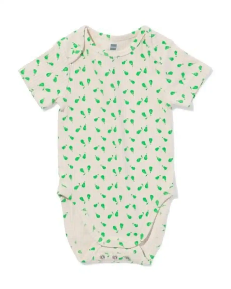 Bild 1 von Mitwachsender Baby-Strampler LENZING™ ECOVERO™, gerippt, Birnen beige