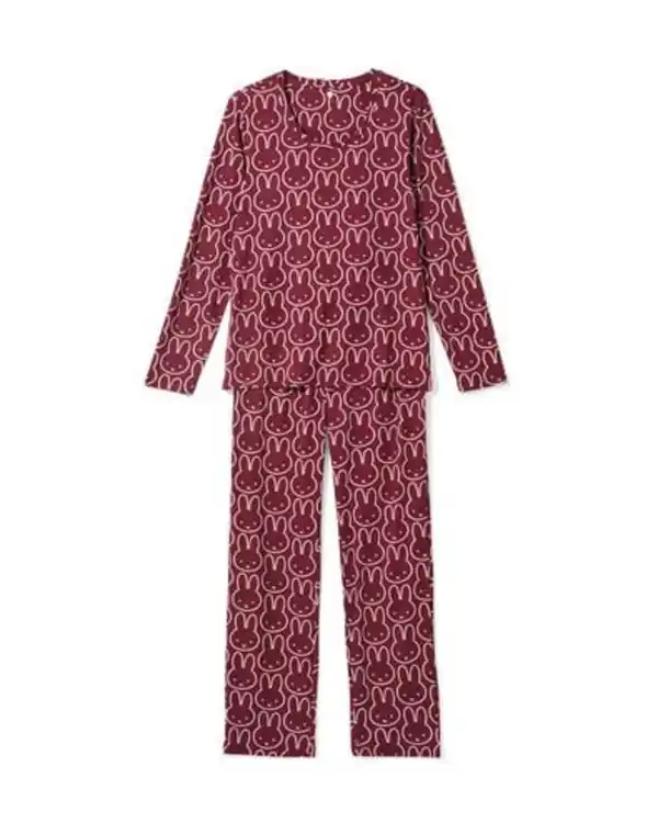Bild 2 von Miffy Damenpyjama aus Mikrofaser bordeauxrot
