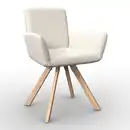 Bild 1 von Armlehnstuhl Mairo Creme Cord Gepolstert, Creme