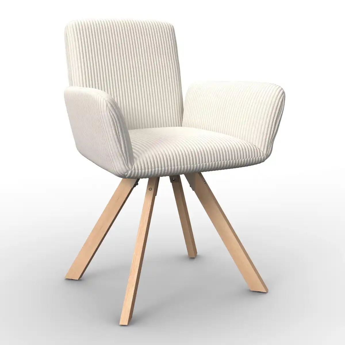 Bild 1 von Armlehnstuhl Mairo Creme Cord Gepolstert, Creme
