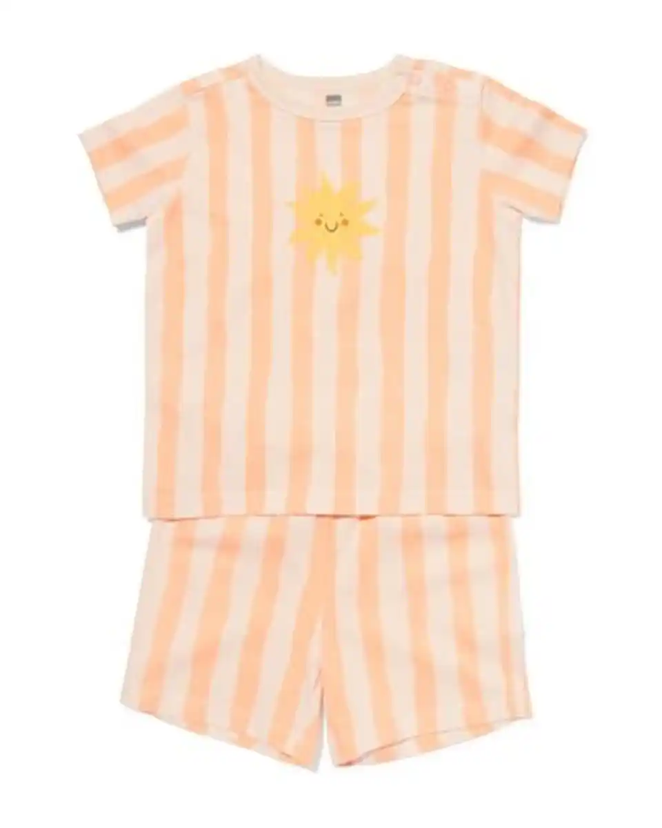 Bild 1 von Baby-Kurz-Pyjama mit Streifen pfirsich