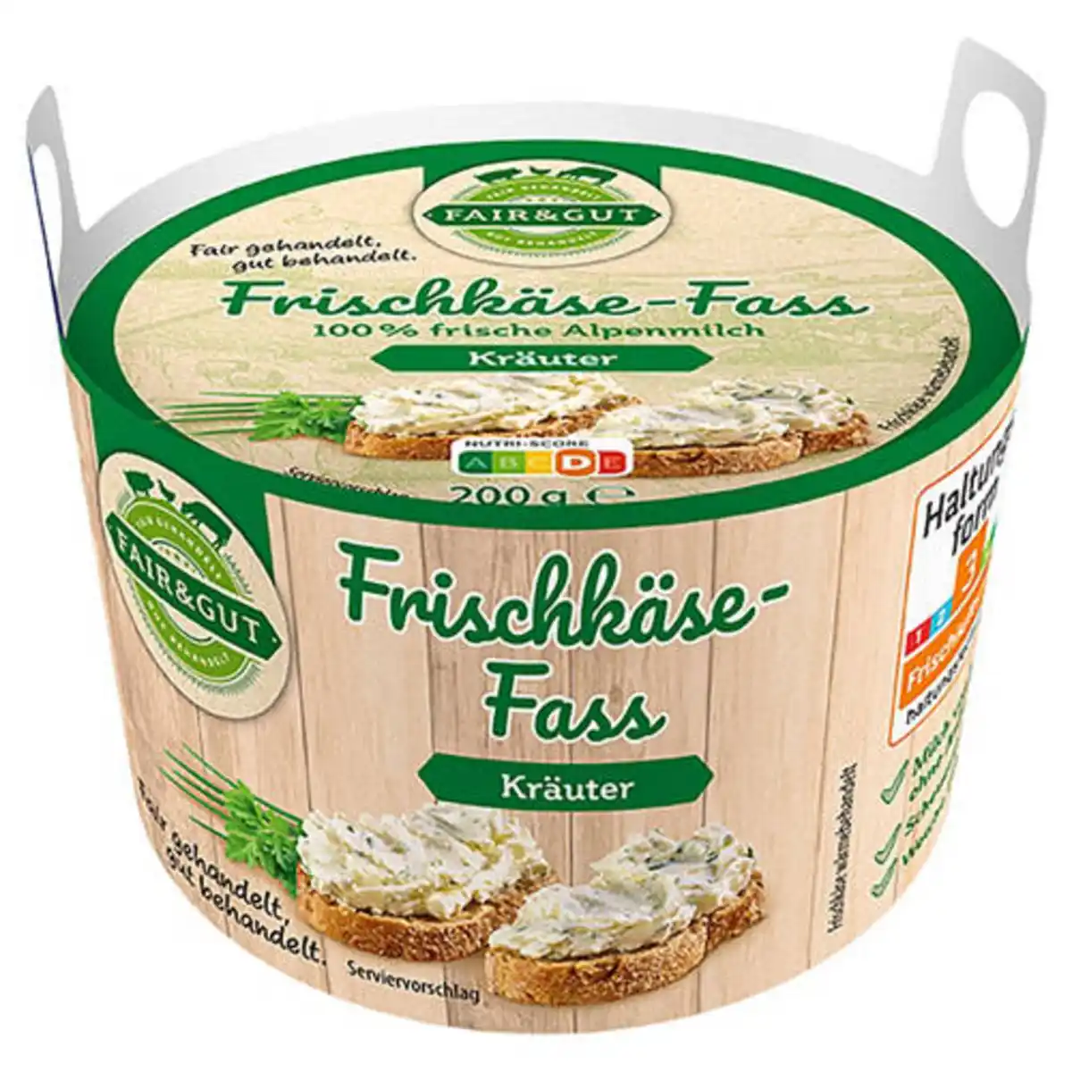 Bild 1 von · FAIR&GUT · Frischkäse-Fass 200 g, Kräuter